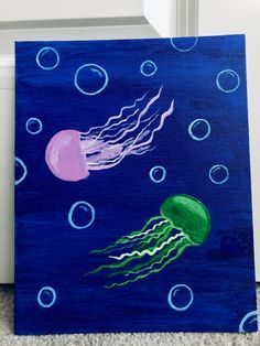 Easy Summer Paintings, Buddhism Wallpaper, Marine World, Cute Easy Paintings, Beach Art Painting, Recreation Therapy, Easy Canvas, Easy Canvas Art, Kids Canvas