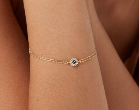 14K Solid Yellow Gold Evil Eye Bracelet, Dainty Evil Eye Bracelet, Minimalist Evil Eye Bracelet ,Protection Jewelry, Round Evil Eye Bracelet Gold Chocker Necklace, Gold Evil Eye Bracelet, Dream Accessories, Round Evil Eye, Delicate Gold Bracelet, Classy Minimalist, Gold Bracelet Simple, Fancy Jewelry Necklace, Protection Jewelry