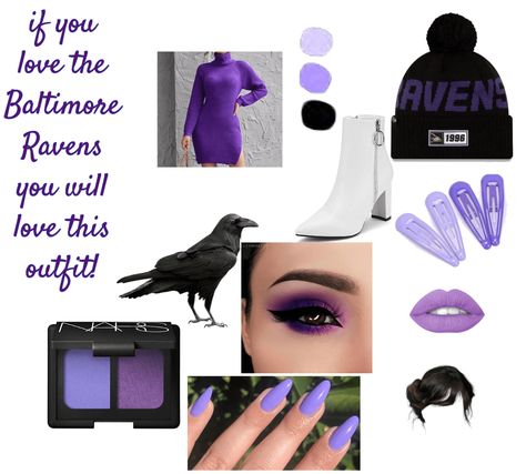 Baltimore Ravens outfit ideas | Baltimore Ravens Game Day Outfit, Ravens Outfit, Raven Outfits, Game Day Outfit, Outfit For Women, Preppy Fall, Purple Dark, Gameday Outfit, Baltimore Ravens