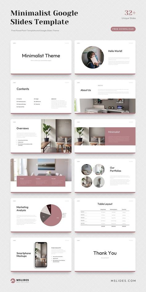 Minimalist Google Slides and PowerPoint Template Cute Powerpoint Templates, Best Powerpoint Presentations, Creative Powerpoint Presentations, Presentation Slides Design, Business Plan Presentation, Presentation Design Layout, Powerpoint Presentation Design, Presentation Design Template, Presentation Layout