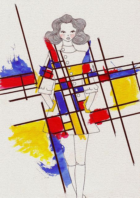 Piet Mondrian Artwork, Mondrian Dress, Mondrian Art, Academic Drawing, Principles Of Art, Piet Mondrian, Creepy Art, Inspired Dress, Art Movement