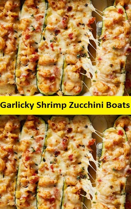 Garlicky Shrimp Zucchini Boats Shrimp Stuffed Zucchini, Zucchini Shrimp Boats, Shrimp Zucchini Boats, Shrimp Zucchini Recipes, Shrimp Zucchini, Shrimp Boats, Garlicky Shrimp, Shrimp Stuffed, Shrimp Boat