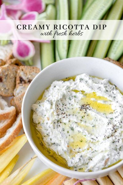 Ricotta Cheese Dip, Ricotta Dip Recipes, Gluten Free Vegetarian Appetizers, Recipes Using Ricotta Cheese, Ricotta Spread, Recipe Using Ricotta, Recipe Ricotta, Herbed Ricotta, Ricotta Dip