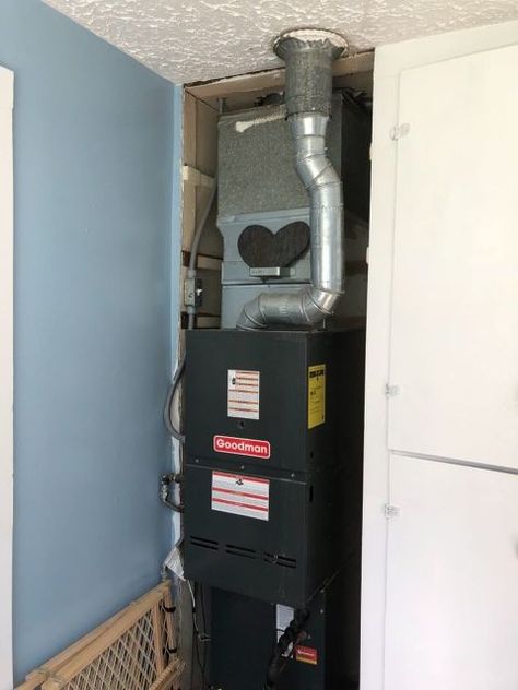 q how do i cover this furnace up Diy Furnace Cover, Laundry Furnace Room Ideas, Mobile Home Furnace, Shutters With Curtains, Furnace Room, Home Furnace, Oil Furnace, Electric Furnace, Tiny Laundry Rooms