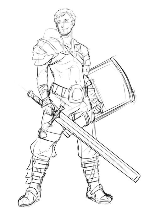 Man In Armor Drawing, Pose Reference Swordman, Swordsman Poses Drawing Reference, Dnd Pose Reference, Knight Character Design, Drawing Structure, Pixel Wallpapers, Drawing Basics, Animation Tips