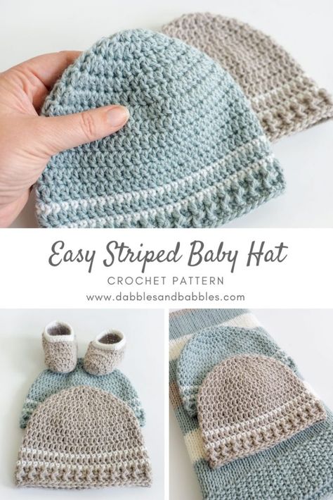 Crochet Baby Hat Pattern, Crochet Baby Hats Free Pattern, Crochet Baby Boy Hat, Baby Hat Free Pattern, Baby Hat Pattern, Crochet Hats For Boys, Easy Girl, Crochet Newborn Hat, Girl Hats