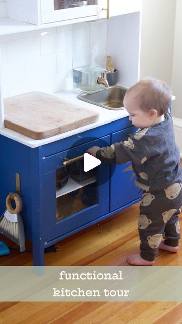 Ayelet | Montessori, Peaceful Parenting, & Attachment on Instagram: "Save for ideas! FAQs below!   We recently made some changes to our functional kitchen so I wanted to share a tour again!  It is a “hacked” IKEA play kitchen courtesy of my mom for my son’s first birthday 🥹  We added the second kitchen to give us more storage and counter space. This worked out really well for us because we had actually had an issue with the original sink when we first got our first kitchen. When we reached out to IKEA about it they just sent us a whole new kitchen. We forgot about it for almost 2 years but now with more space we were trying to figure out how to expand our kitchen and remembered we had that! We were thrilled we had a use instead of it being wasted and we didn’t need the defective sink anyw Ikea Montessori Kitchen, Ikea Kitchen Montessori, Ikea Kitchen Hack Kids Running Water, Ikea Kitchen Kids Montessori, Montessori Kitchen Station With Mini Fridge, Ikea Kids Kitchen Running Water, Montessori Ikea Kitchen, Functional Play Kitchen, Ikea Kitchen Kids