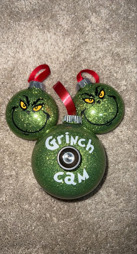 Custom Grinch cam and ornaments for the holodays or grinch themed Christmas Grinch Cam, Grinch Themed Christmas, Grinch Decorations, Grinch Ornaments, Christian Ornaments, Themed Christmas, Holiday Ornaments, Grinch, Christmas Bulbs