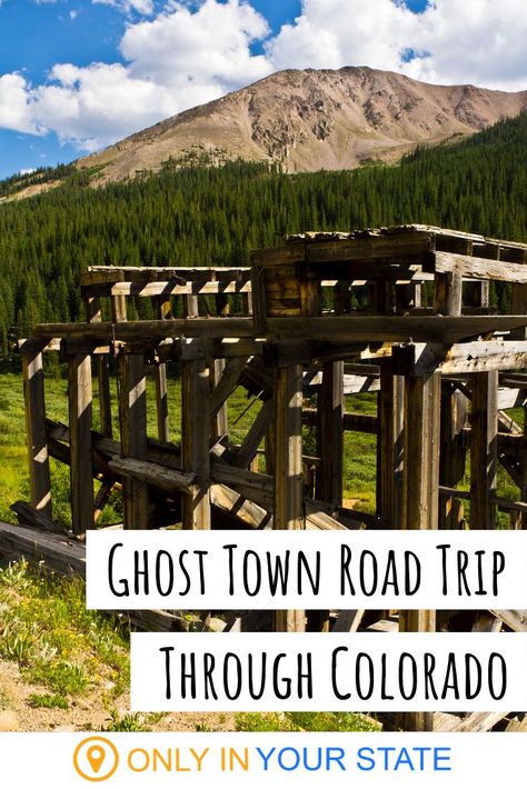 Travel to 5 historic ghost towns in Colorado on this creepy, yet scenic, road trip. | Adventure | Fall Fun | Weekend Ideas | Family Friendly | Old West | Scenic | Photography | Abandoned Places | Mining | Ruins | Things To Do Photography Abandoned Places, Ghost Towns In Colorado, Colorado Hiking Trails, Weekend Ideas, Explore Colorado, Scenic Road Trip, Most Haunted Places, Road Trip Adventure, Scenic Photography