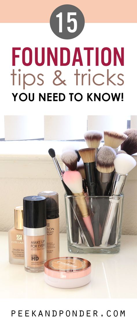 A super helpful list of 15 foundation tips & tricks you need to know! Foundation Hacks, Ideas For Makeup, Eyeliner Tips, Foundation Routine, Foundation Tips, Makeup Tutorial Foundation, Make Up Tutorials, Makeup Tutorial Step By Step, Good Skin Tips