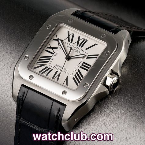 Cartier Watches Mens, Cartier Santos 100, Mayfair London, Black Alligator, Cartier Panthere, Cartier Santos, Hand Watch, Cartier Watch, We Watch