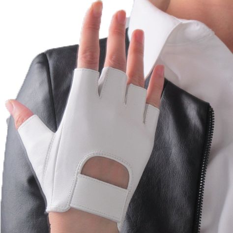 White Leather Gloves, Gloves Aesthetic, Fingerless Leather Gloves, Gloves Outfit, Leather Fingerless Gloves, Gloves White, Short Gloves, Fashion Gloves, Gloves Fashion