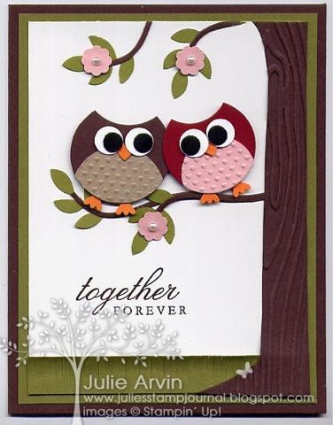 Eulig! Owl Punch Cards, Anniversary Cards Handmade, Punch Art Cards, Owl Card, Cards Art, Wedding Anniversary Cards, Punch Art, Punch Cards, Art Card