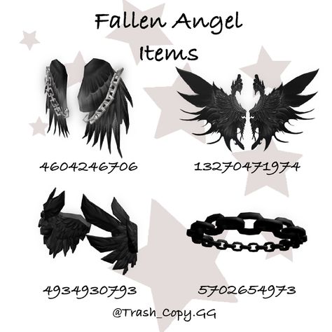 Roblox Id Codes, Dark Angel Wings, Roblox Items, Roblox Id, Demon Wings, Creepy Core, Roblox Code, Cool Paper Crafts, Baddie Outfits Ideas