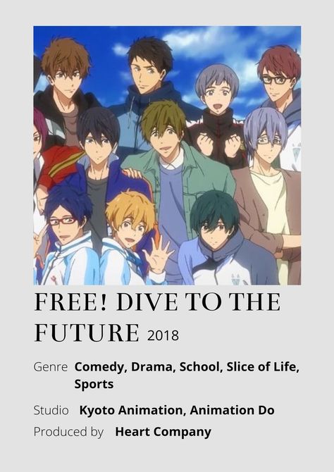 Free dive to the Future Anime Minimalist poster 😊 Information taken from myanimelist.net and wikipedia.org Love Dive Poster, Sasaki To Miyano Minimalist Poster, Free Dive To The Future, Free Iwatobi Swim Club Ikuya, Poster Information, Anime Minimalist Poster, Free Dive, Kyoto Animation, Free Diving