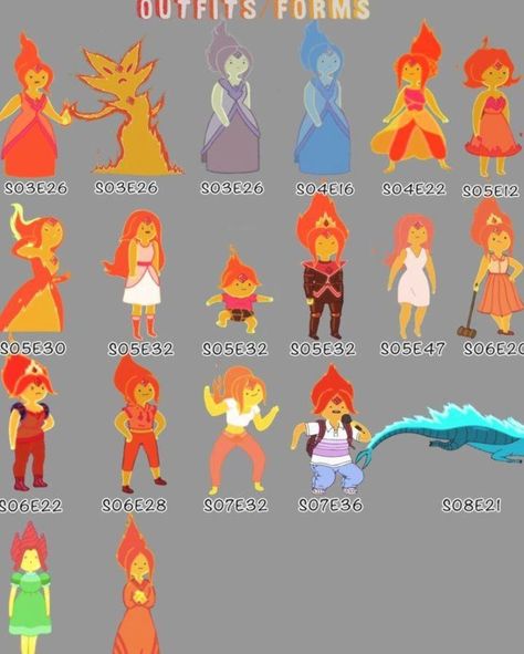 Flame Princess Outfits/Forms by midnight-mania Flame Princess Tattoo, Flame Princess Costume, Princess Costume Diy, Finn And Flame Princess, Adventure Time Clothes, Adventure Time Flame Princess, Adventure Time Quotes, Adventure Time Cosplay, Fire Princess