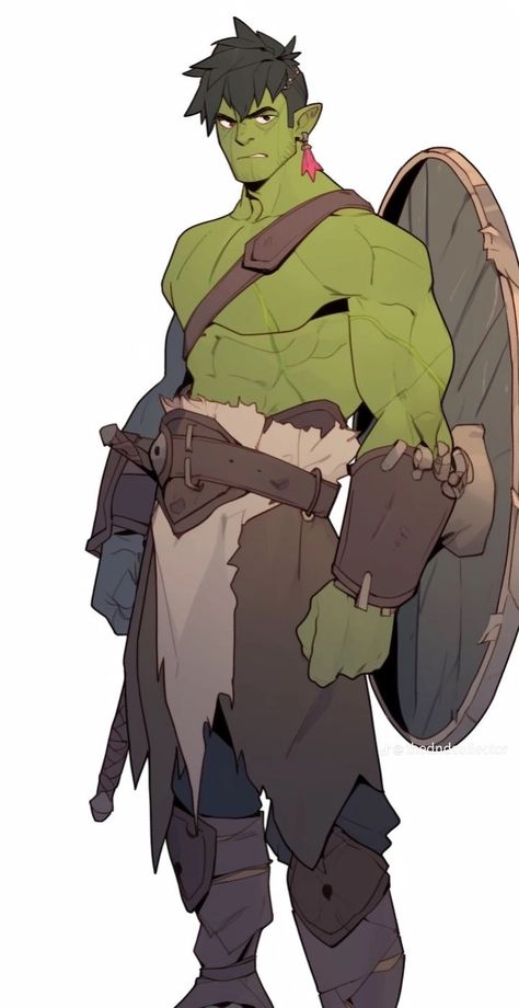 Dnd Orc, Barbarian Dnd, Have Inspiration, Dungeons And Dragons Characters, Dnd Art, Wow Art, Creature Concept Art, Fantasy Warrior, Character Design Male