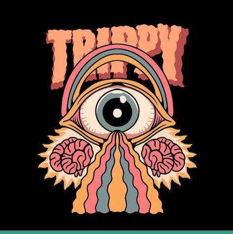 Trippy Cartoon, Clothing Labels Design, Graphic Shirt Design, Trippy Designs, Inspiration Board Design, T Shirt Design Template, Food Illustration Art, Fantasy Drawings, Lowbrow Art