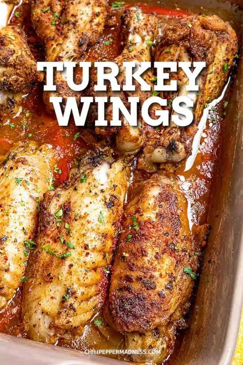 Southern Baked Turkey Wings, Turkey Wing Recipes Baked, Bake Turkey Wings Recipe, Turkey Wings Recipe, Smothered Turkey Wings, Wings Recipe Baked, Smoked Turkey Wings, Baked Turkey Wings, Food Turkey