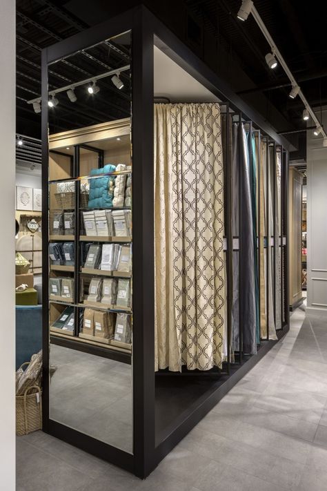 Ballard Designs store by FRCH Design Worldwide, Tysons – Virginia » Retail Design Blog Curtains Store Design, Handloom Shop Interior Design, Curtains Shop Design, Curtain Shop Interior Design, Curtain Shop Design, Scarf Store Design, Curtain Store Design, Curtain Shop Interior, Curtain Display Showroom