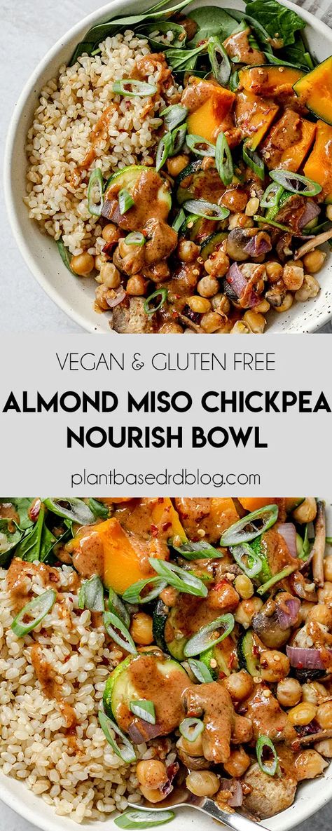 Miso Recipe, Nourish Bowl, Vegan Entrees, Dinner Bowl, Miso Paste, Buddha Bowls, Healthy Bowls, Chickpea Recipes, Perfect Lunch