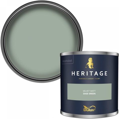 Dulux Trade Heritage Velvet Matt Emulsion Sage Green (1 Litre) : Amazon.co.uk: DIY & Tools Heritage Paint Colours, Heritage Paint, Truffle Cream, Luxury Paints, Sanctuary Bedroom, Paint Primer, Wall Treatments, Painting Supplies, Blue Ribbon