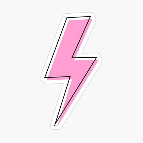 Pink Lightning Bolt, Pink Lightning, Lightning Bolt, Sticker Design, Sell Your Art, My Art, Awesome Products, Vinyl Sticker, Collage