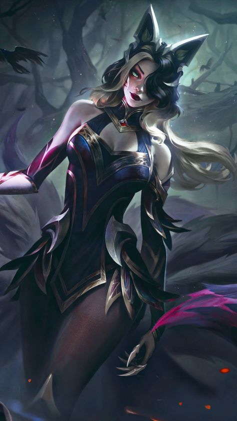 League of Legends// MobileWallpaper Ahri Skins, Ahri Wallpaper, Zed League Of Legends, Ahri Lol, Champions League Of Legends, Ahri League, Legends And Myths, Cuadros Star Wars, League Of Legends Characters