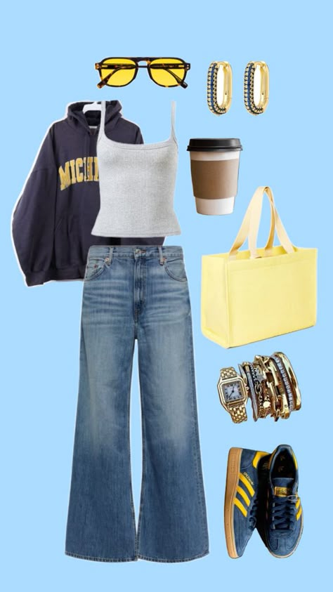 outfit inspo, college outfit inspo, umich football game day outfit, college football game day, casual outfit Game Day Outfit College, Football Game Day Outfit, Day Casual Outfit, Outfit College, College Football Games, College Outfit, College Fits, Game Day Outfit, Fall Fits