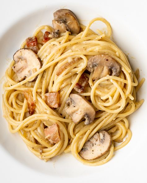 This mushroom carbonara adds a perfect bite of umami-filled mushrooms to an already rich, classic spaghetti dish. Recipe in bio. . . . . . . . #beautifulcuisines#bonappetitmag#buzzfeast#buzzfeedtasty#eeeeeats#epicurious#f52grams#feedfeed#foodandwine#foodgawker#forkfeed#forkyeah#foodprnshare#huffpostetaste#marthafood#mywilliamssonoma#savuermag#thekitchn#nytcooking#mushroomcarbonara#mushrooms#carbonara#SpaghettiCarbonara#RedwoodKitchen#RedwoodKitchn#recipe#Pastarecipe Mushroom Carbonara Pasta, Filled Mushrooms, Carbonara Recipe Creamy, Mushroom Carbonara, Carbonara Ingredients, Bacon Mushroom, Large Fries, Bacon Stuffed Mushrooms, Carbonara Recipe