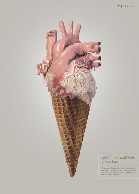 30 Best and Creative Public Service Ads | Web Design Blog, Web Designer Resources Anatomy 101, Medical Art, Anatomical Heart, Human Heart, Gcse Art, Creative Ads, Blender 3d, Anatomy Art, Creative Advertising