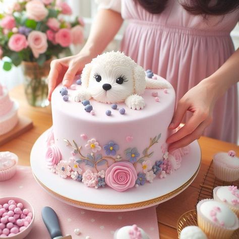 Modern Christmas Cake, Unique Birthday Cake Ideas, Christmas Cake Design, Unique Birthday Cake, Puppy Birthday Cakes, Christmas Cake Ideas, Diy Cakes, Animal Birthday Cakes, Unique Birthday Cakes