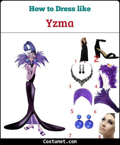 Yzma (Emperors New Groove) Costume for Cosplay & Halloween 2021 Yzma Costume Makeup, Empowers New Groove Costume, Emporers New Groove Costumes, Yzma Costume Diy, Emporers New Groove Costume, Izma Costume, Emperors New Groove Costume, Yzma Disneybound, Yzma Makeup