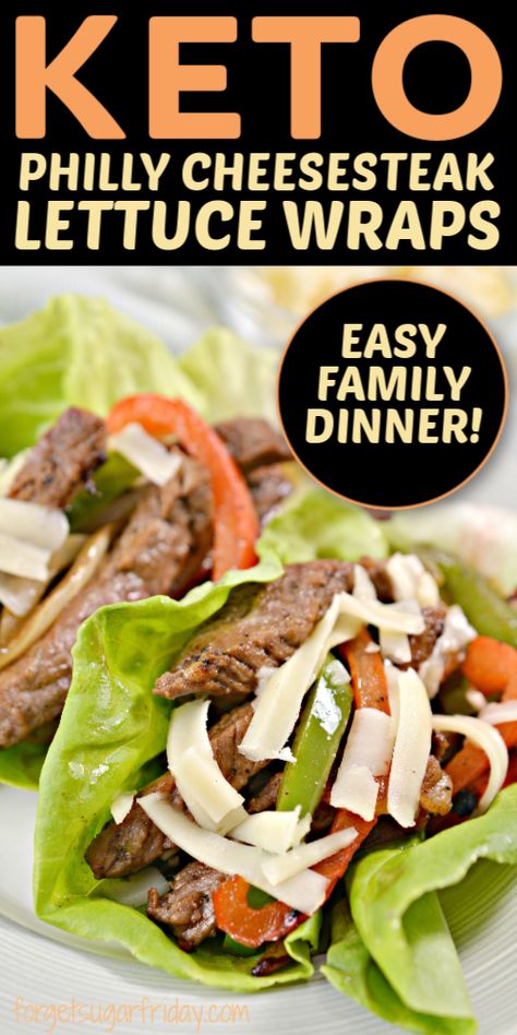 Keto Lettuce Wraps, Atkins Meals, Low Carb Lettuce Wraps, Keto Philly Cheesesteak, Keto Dinner Recipe, Steak Wraps, Ketosis Recipes, Keto Salad, Keto Beef Recipes