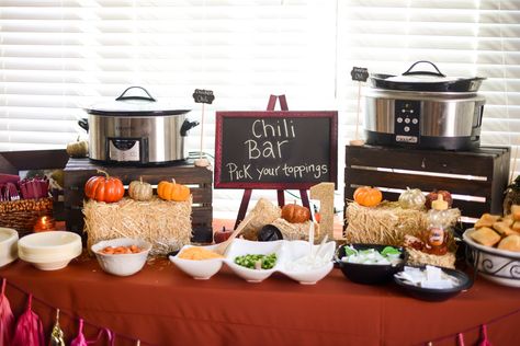 November - 1st Birthday - Chili Bar Chili Bar Birthday Party Ideas, Chili Bar For Party, Chili Bar Gender Reveal, Chili Bar Birthday Party, October Birthday Party Food Ideas, Halloween Party Chili Bar, Christmas Chilli Bar, Chili Bar Party Fall Halloween, Pumpkin Party Food 1st Birthdays