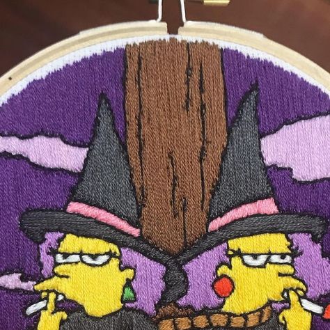 StitchesByBirdie on Instagram: "🔥New Order for GiGi🔥 #stitchesbybirdie #handmade #handmadeembroidery #witches #sisters #pattyandselmabouvier #pattyandselma #simpsonsfan #simpsonsfanart #springfield #witchsisters #halloween #simpsonshalloween" Sisters Embroidery, Simpsons Halloween, Sanderson Sisters, New Order, September 17, Hallows Eve, Witch, Embroidery, Halloween