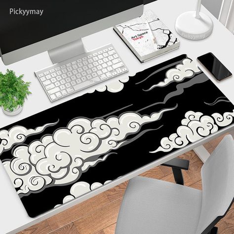 Mouse Pad Anime Art Chinese Style Computer XXL Keyboard Mousepad Desk Mat Gamer Soft  Rugs Office Carpet Table Mause Anti-slip 
 ♥♥NOTE♥♥ 
 1.Color difference: The computer displays RGB colors, and the printing displays CMYK colors, so there will be certain color differences, But We will Keep the Chromatic Aberration To a Minimum, please understand 
 2.Smell: When you open the package, sometimes there will be a slight rubbery smell, which is nor Mousepad Design Ideas, Play Mat Diy, Rugs Office, Cloud Illustration, Kawaii Games, Office Carpet, Large Mouse Pad, Mouse Computer, Calming Atmosphere