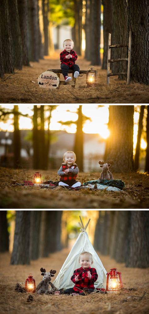 I had the sweetest little lumberjack themed Birthday session with this little dude!  I can’t believe he is already one!  Complete with a wooden ladder, lanterns, a teepee, plaid blankets, buf… Camping Theme Photo Shoot, Ist Birthday Photo Shoot Ideas, Wild One Outdoor Photoshoot, Baby Boy Shoot Ideas, Teepee Christmas Photo Shoot, Boy Baby Photo Shoot Ideas, 2 Year Baby Boy Photoshoot, 1year Baby Boy Photoshoot, Baby Shoot Ideas 1 Year