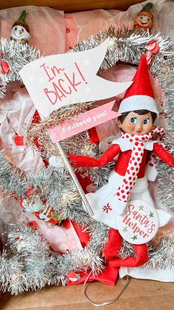 Elf On The Shelf Returning Ideas, Elf Arrival Ideas New, Thanksgiving Wallpaper Iphone November, Elf Arrival Ideas, Elf Welcome Back, How To Hang Garland On Mantel, Thanksgiving Backgrounds, Elf On The Shelf Printables, Elf Is Back Ideas