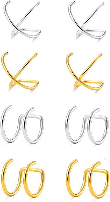 Fake Nose Ring, Tragus Ring, Fake Earrings, Neck Ring, Fake Nose Rings, Fake Nose, Cartilage Earrings Hoop, Wrap Earrings, Crescent Moon Earrings