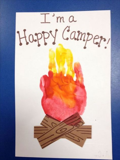 Camping Art Work For Preschool, Camping Week, Camping Preschool, Hand Print Art, Camping Theme Preschool, Camping Crafts For Kids, Camping Classroom, Camping Theme Classroom, Preschool Craft