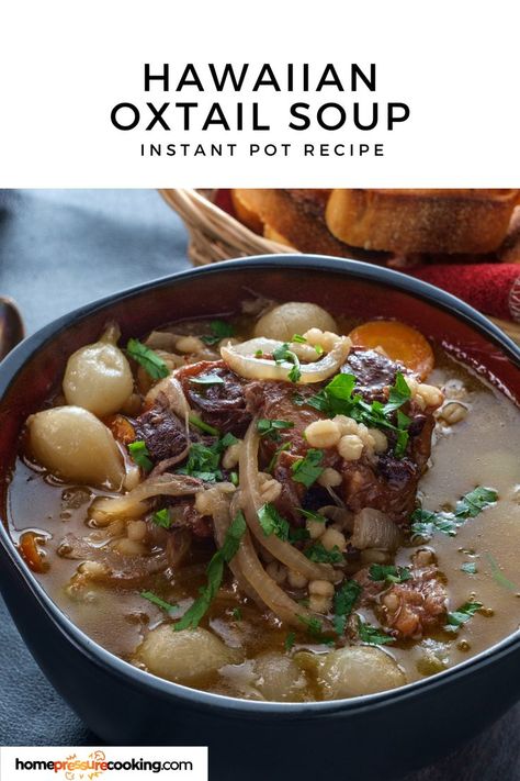 Delight your family with this Hawaiian Oxtail Soup Instant Pot recipe, the perfect choice for those looking for Easy Instant Pot Dinner Recipes For Family. Combining succulent oxtail with a flavorful broth and island-inspired seasonings, this dish is a true culinary adventure. Enjoy a taste of Hawaii in the comfort of your home by checking out the full recipe at homepressurecooking.com. 🏝️🍲 #EasyInstantPotRecipes #FamilyFavorites #TropicalFlavors #HawaiianOxtailSoup #QuickMeals Hawaiian Oxtail Soup Recipe, Oxtail Recipes Crockpot, Oxtail Soup Recipe, Easy Instant Pot Dinner, Instant Pot Dinner, Soup Instant Pot, Oxtail Soup, Oxtail Recipes, Instant Pot Recipe