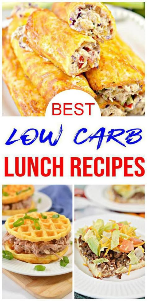 9 Low Carb Lunch Recipes That Are Insanely Delicious and Easy To Make - Keto Friendly No Carb Lunch, Low Carb Lunch Recipes, Satisfying Recipes, Easy Low Carb Lunches, Low Carb Sandwiches, Lo Carb Recipes, Best Diet Foods, Low Carb Meal Prep, Low Carb Easy