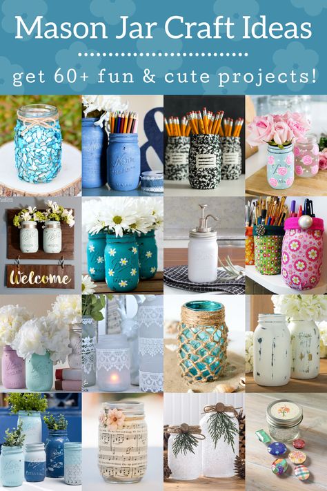 Do you love mason jar crafts? I'm obsessed with the countless ways to decorate jars; here are some Mod Podge mason jars I think you'll love. Mason Jar Art Projects, Resin Mason Jar Crafts, Upcycle Mason Jars, Mason Jar Crafts For Adults, Craft Ideas With Mason Jars, Things To Put In Mason Jars, Pint Jar Crafts, How To Use Mod Podge On Glass Mason Jars, Painted Canning Jars