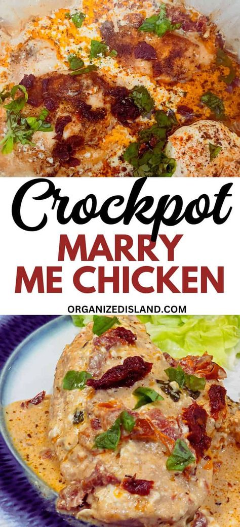 Marry Me Chicken Dutch Oven, Merry Me Chicken Recipe Crockpot, Mary Me Chicken Crock Pot, Crockpot Chicken Thighs Recipes, Crockpot Marry Me Chicken, Creamy Chicken Dish, Marry Me Chicken Recipe, Flexitarian Recipes, Savory Recipe