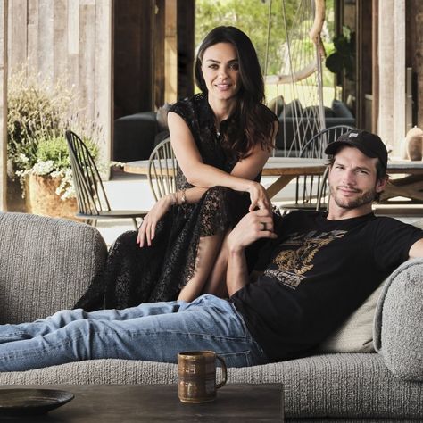 Inside Mila Kunis and Ashton Kutcher’s rustic, barn-like home Modern French Living Room Inspiration, Modern Ranch Decor Interiors, Modern Industrial Exterior Design, Ashton Kutcher House, Ranch Decor Living Room, Ashton Kutcher And Mila Kunis Home Architectural Digest, Industrial Rustic Interior Design, Rustic House Exterior Farmhouse, Mila Kunis House