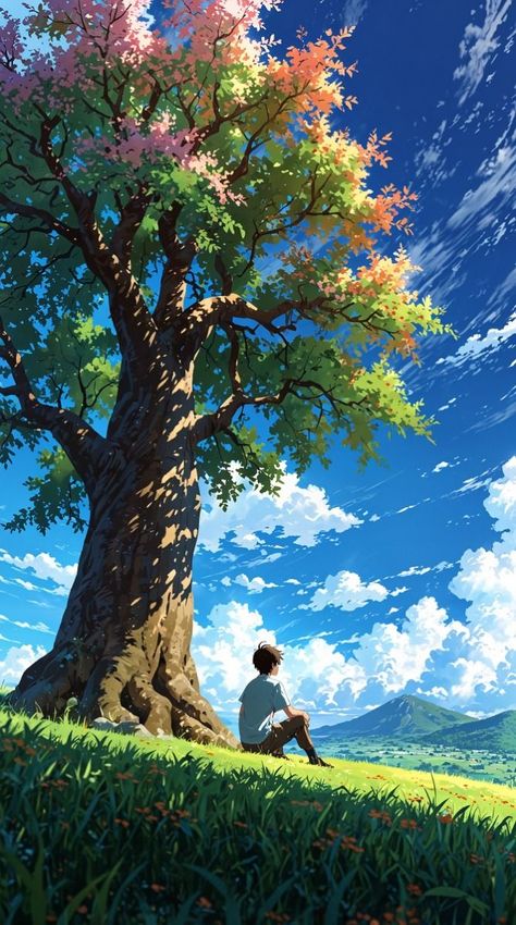 Anime Wallpapers Aesthetic Landscape, Anime Scenes Wallpaper, Anime Peaceful Wallpaper, Escapism Drawing, Anime Nature Aesthetic Wallpaper, Anime Backgrounds Wallpapers Landscape, Anime Nature Background, Anime Nature Scenery, Anime Beautiful Scenery