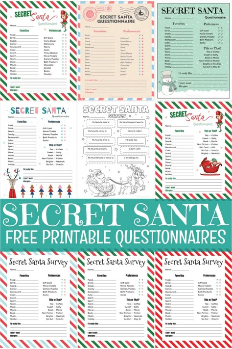 Find your ideal secret santa form with our free questionnaire templates. Easy to print, perfect for holiday gift exchanges! Santa List Ideas, Secret Santa Rules, Free Santa Letter Template, Secret Santa Questions, Secret Santa Templates, Secret Santa Form, Secret Santa List, Christmas Wish List Template, Kids Secret Santa