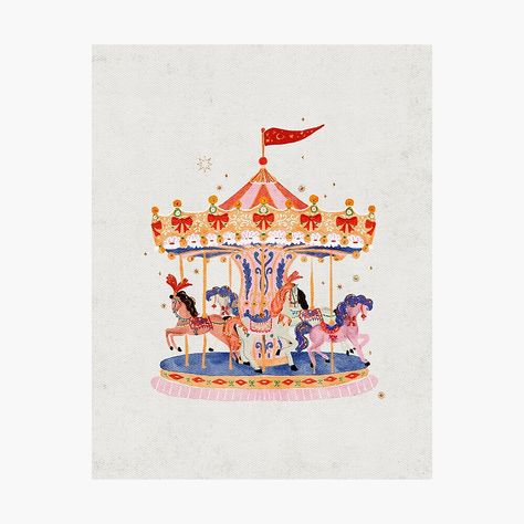 Get my art printed on awesome products. Support me at Redbubble #RBandME: https://www.redbubble.com/i/photographic-print/Whimsical-Carousel-Ride-Illustration-Playful-Vintage-Charm-by-AKart19/164494380.6Q0TX?asc=u Carousel Illustration, Carousel Ride, Carousel Art, Carousel Design, Realism Art, Pattern Ideas, Classical Art, Carousel, Vintage Charms