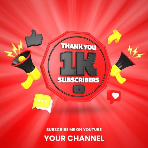 Thank you 1k youtube subscribers celebra... | Premium Psd #Freepik #psd #social-media-text #youtube-like #subscription #youtube-subscribe 1k Subscribers Thank You Banner, 1 K Subscribers Thank You, 1 K Followers Thank You, 1k On Youtube, 1k Subscribers Thank You Youtube, 1k Subscribers Thank You, Amna Youzasaif, Youtube 1k Subscribers, Youtube Celebration